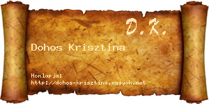 Dohos Krisztina névjegykártya